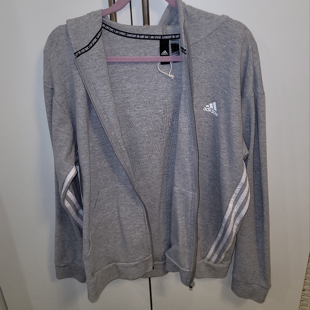 Adidas L Men's Gray Hood Sweater
